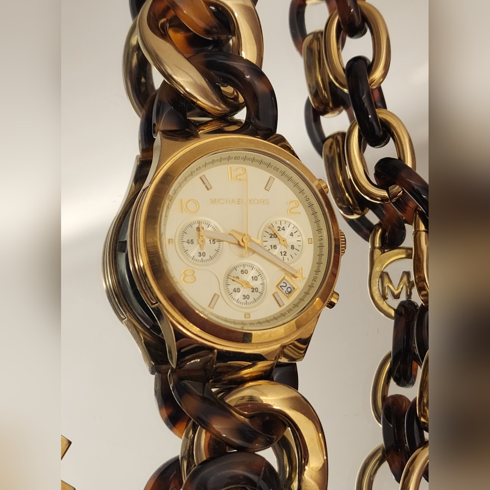Michael Kors animal print watch & bracelet